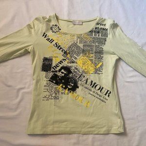 Vintage Y2k 90s newspaper graphic top